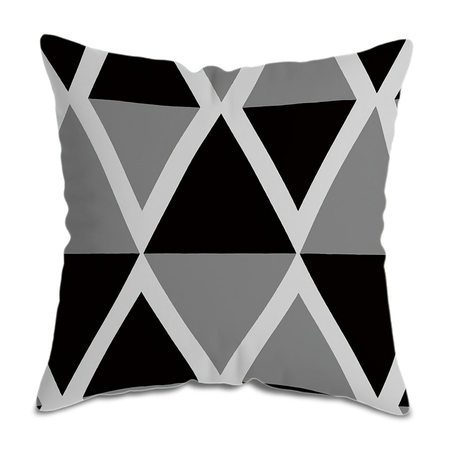 Decorative Gray Geometric Sofa Pillow Cover 45cm Square for Home Bed Couch