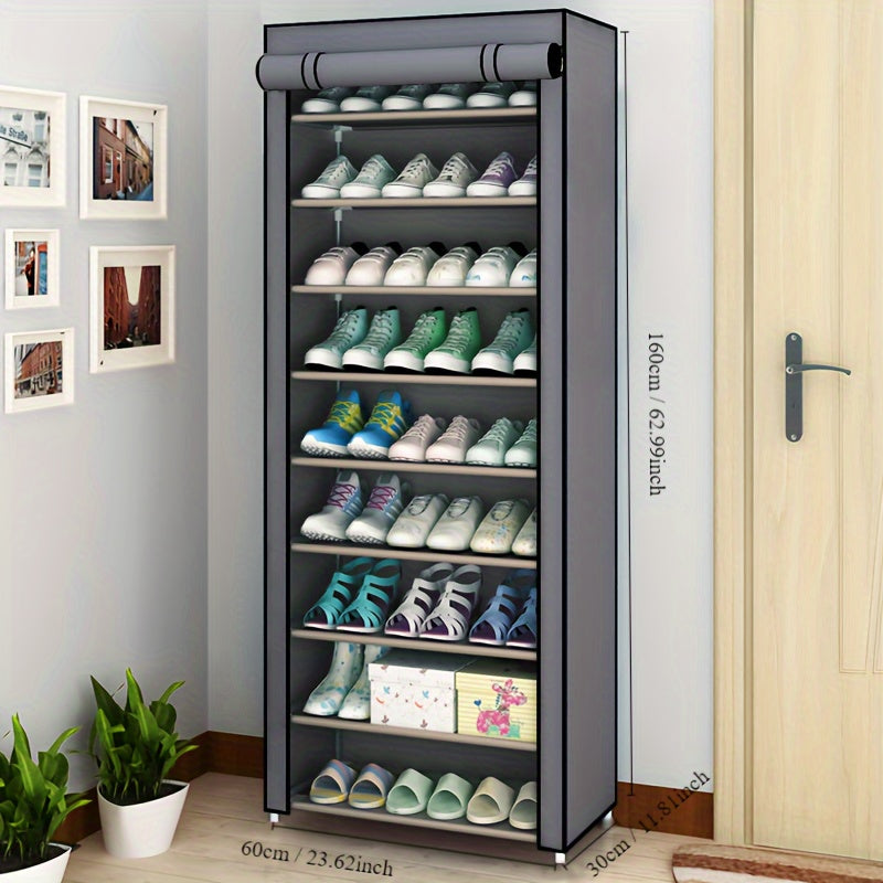 Multi-Layer Floor Standing Shoe Cabinet Dustproof Shoe Organizer for Bedroom Living Room