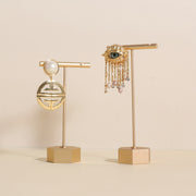 Aluminum Alloy Jewelry Display Stand Hexagon Earring Holder for Studs and Dangles