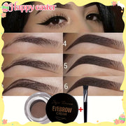 Eyebrow Styling Cream Set Waterproof Quick-Dry Gel with Brush 2 Colors
