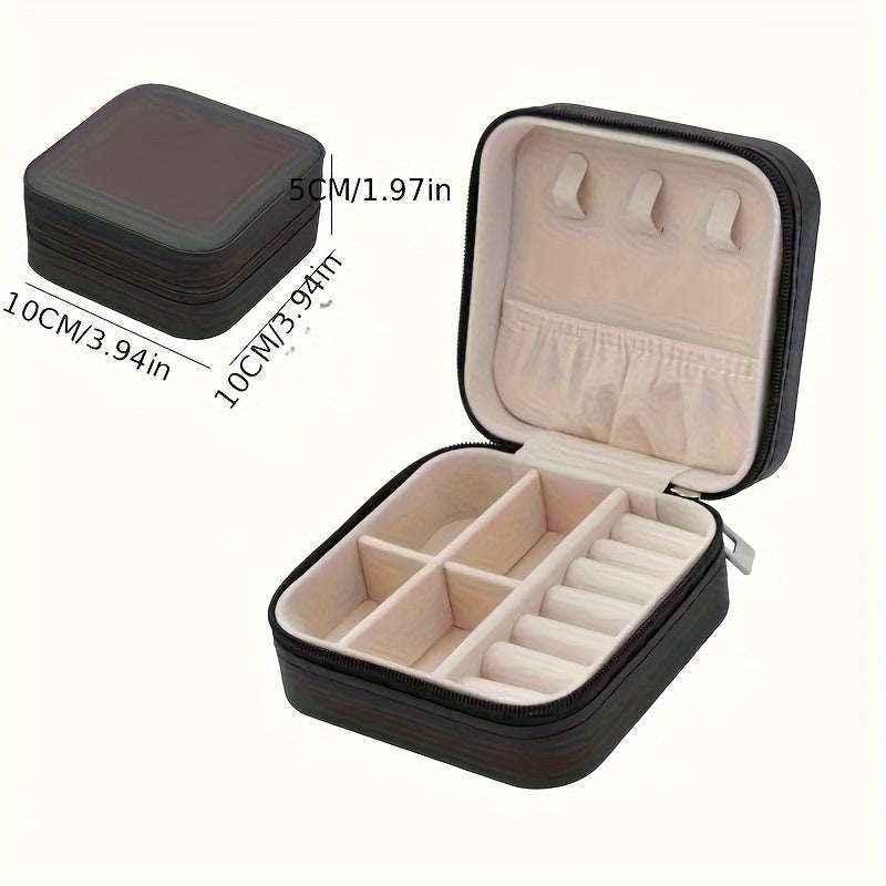 Travel Jewelry Organizer Box with Removable Dividers for Rings Earrings Bracelets Plastic