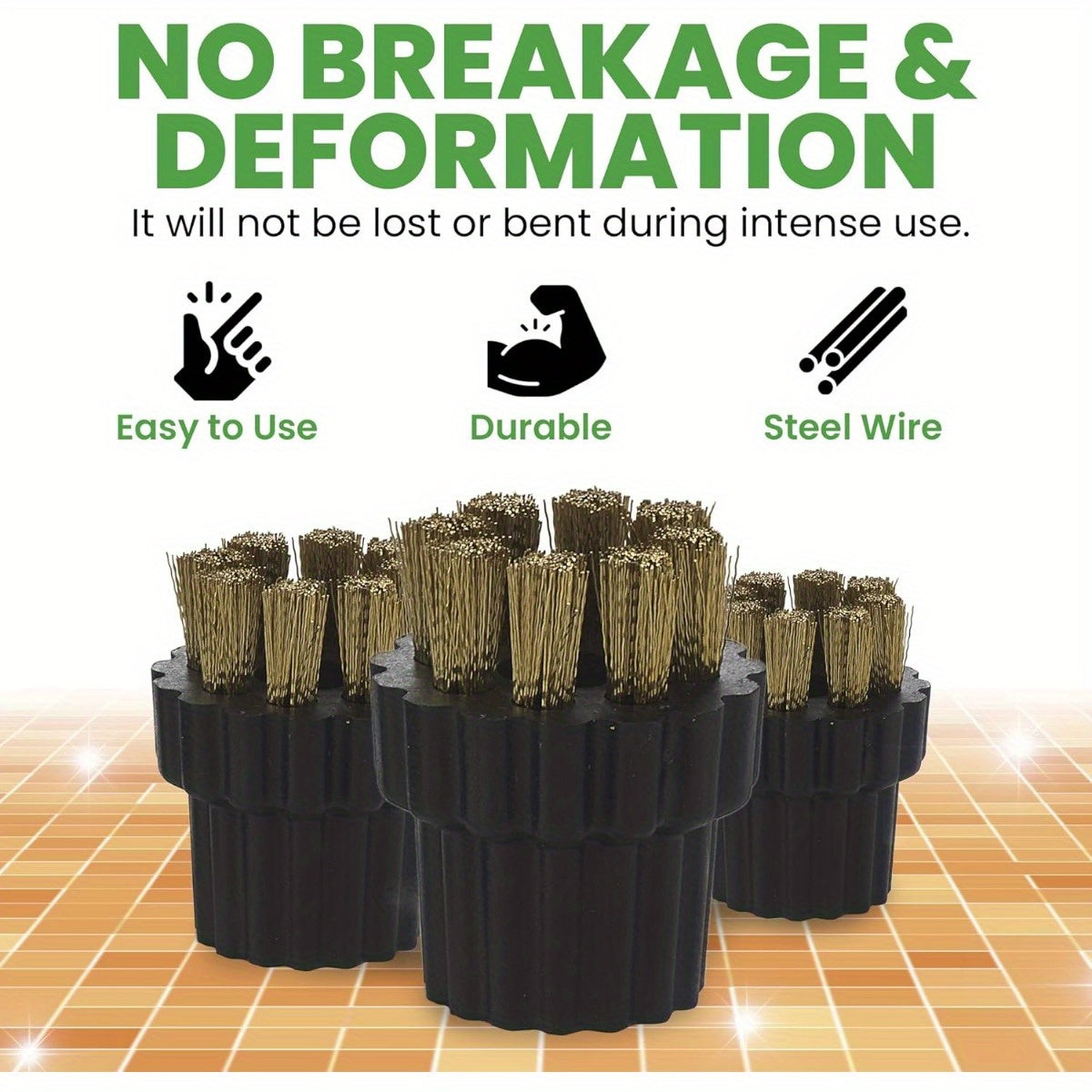 2pcs Steam Cleaner Brush Heads Plastic Replacement for Hard Surfaces