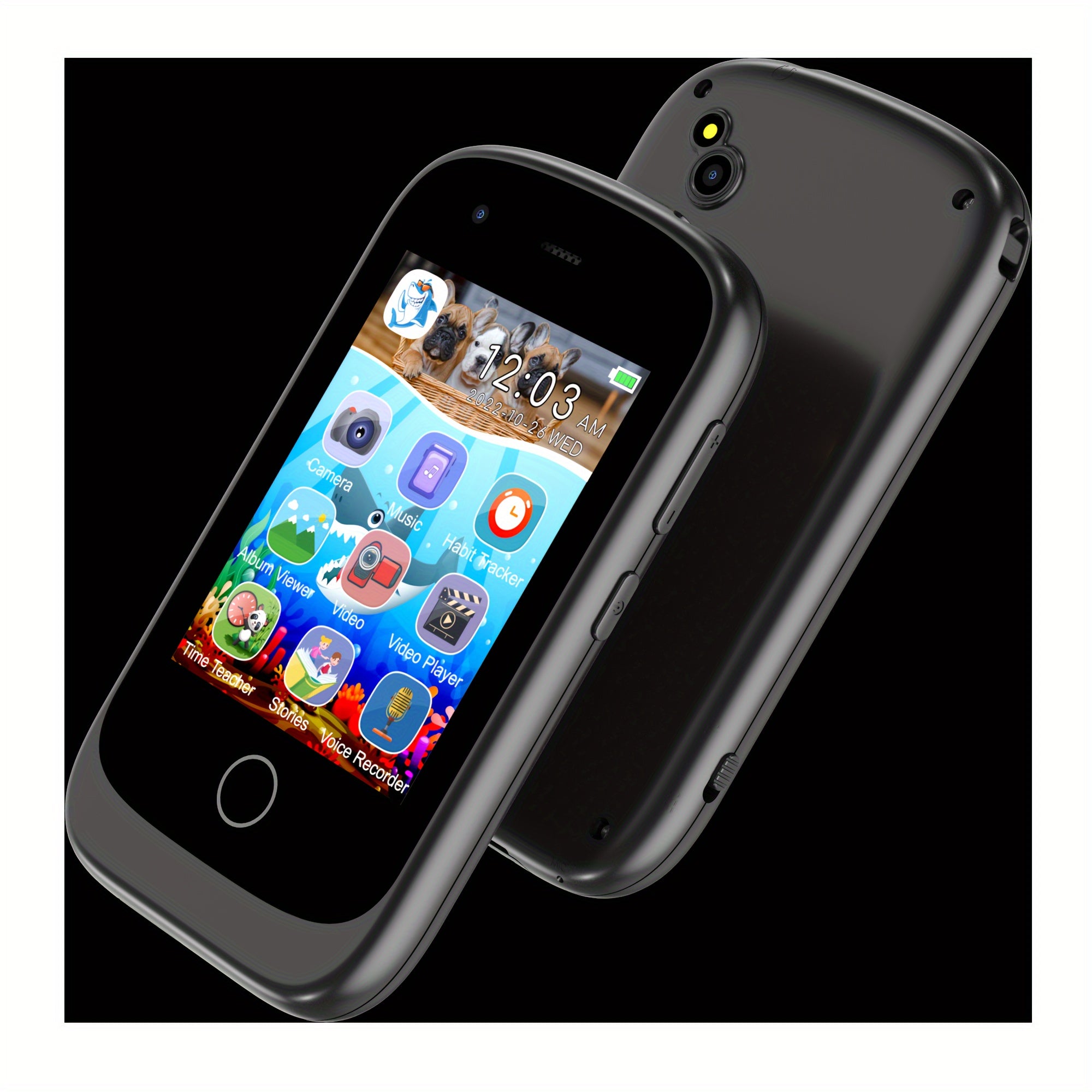 Kids Smart Phone Toy 2.8-Inch HD Screen Puzzle Games Storybooks Video Recorder Music Player Camera Painting Flashlight for Kids 3+