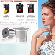 Keurig uchun Gasket bilan 1/2 Paket Qayta ishlatiladigan Stainless Steel Qahva Filtri