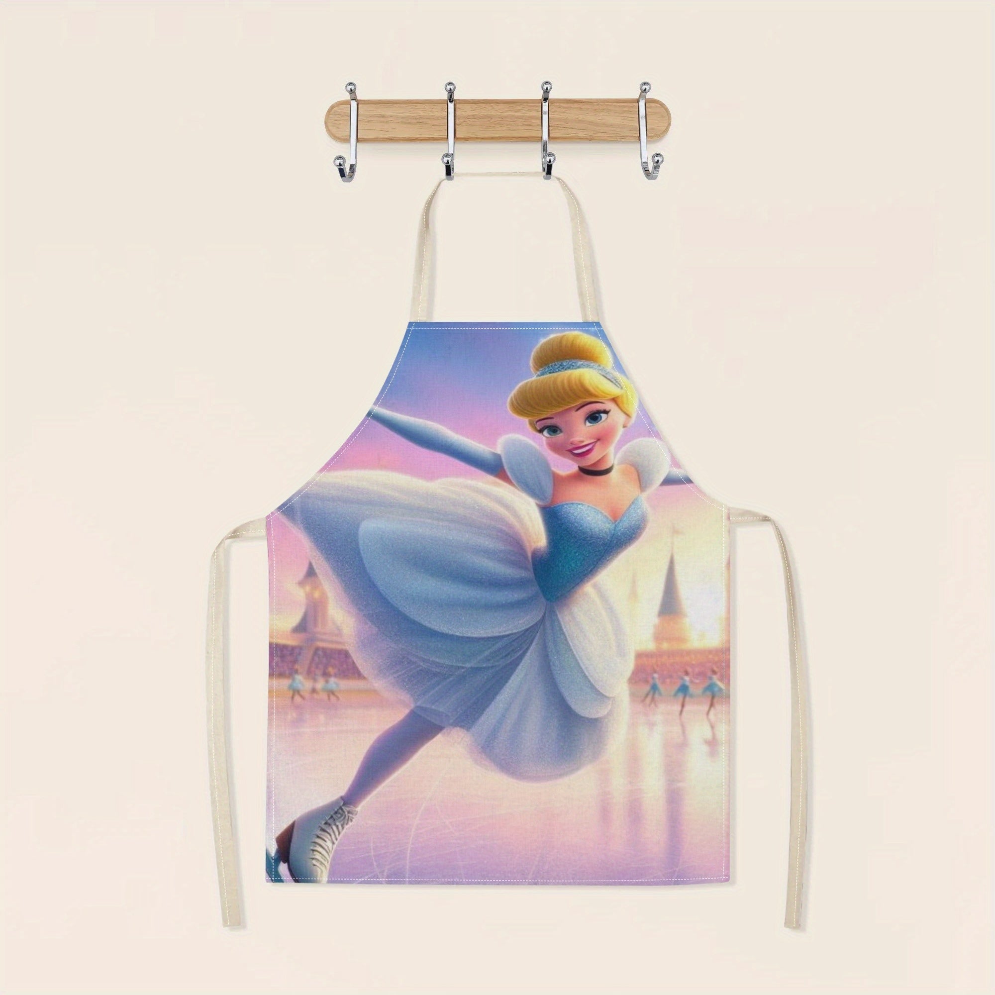 Waterproof Apron for Kids with Cartoon Print, Adjustable Neck, Durable Polyester
