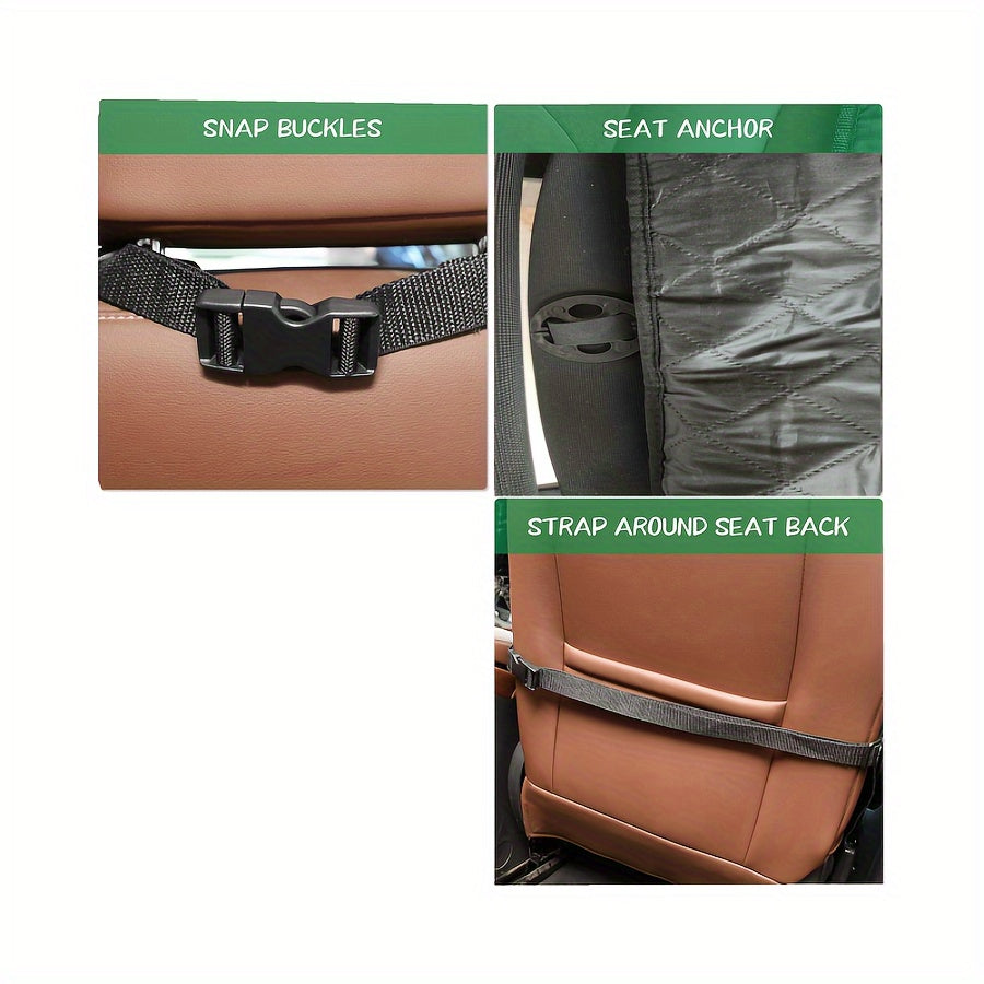 Waterproof Dog Car Seat Cover Quilted Non-Slip with Seat Belt Tether for Cars Trucks SUVs