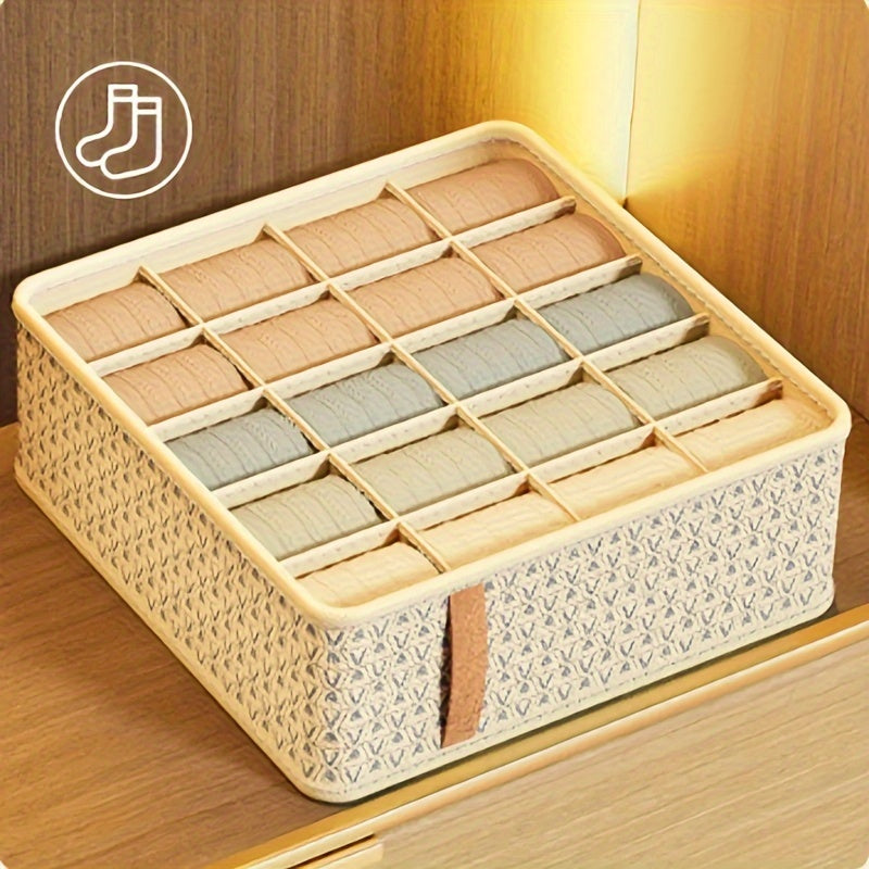 Organizador de almacenamiento para cajón de ropa interior y calcetines, divisor de armario, compartimentos versátiles para armario