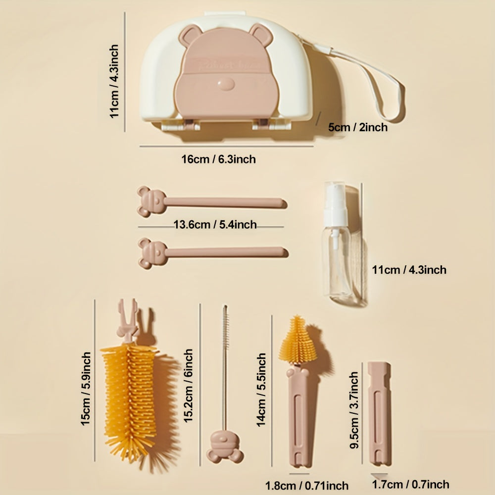 3-in-1 Silicone Bottle Brush Set with Pacifier Cleaner and Storage Box