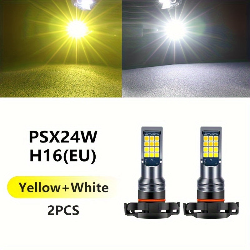 Car LED Fog Light Bulb 6000K White Ice Blue Yellow White 2 Pack