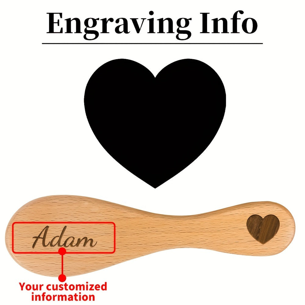 Очаровательная гравированная расческа для волос с персонализированным деревянным дизайном в виде мультфильма, изготовленная с вашим именем. Уникальный и продуманный вариант подарка на День матери или День отца.