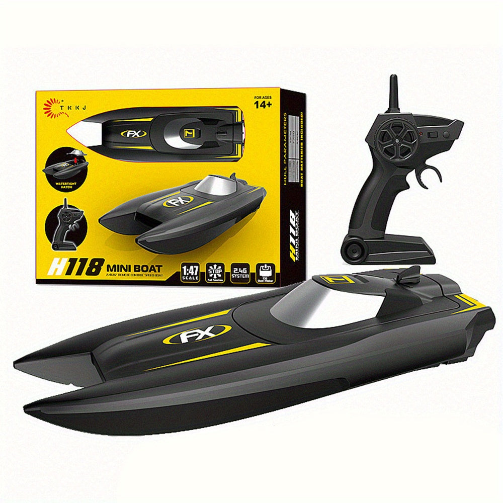 High-Speed RC Boat for Kids 2.4GHz 6.21mph Rechargeable ABS Pool Lake Toy