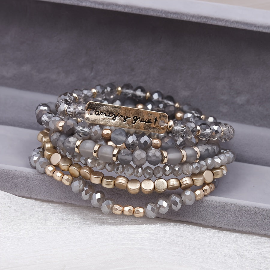 Rang-barang bo'yashli bejirimli taqinchoq to'plami ayollar uchun elastik kengaytiriladigan qabilaviy dizayn bayram zargarlik buyumlari