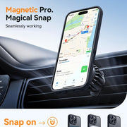 Magnetic Wireless Charging Phone Case for iPhone 11 Pro Max and Newer Matte Translucent Shockproof PC Armor Lens Protection