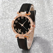 Six Pieces Women's Quartz Watches with PU Leather Straps and Zinc Alloy Dial and Bracelet