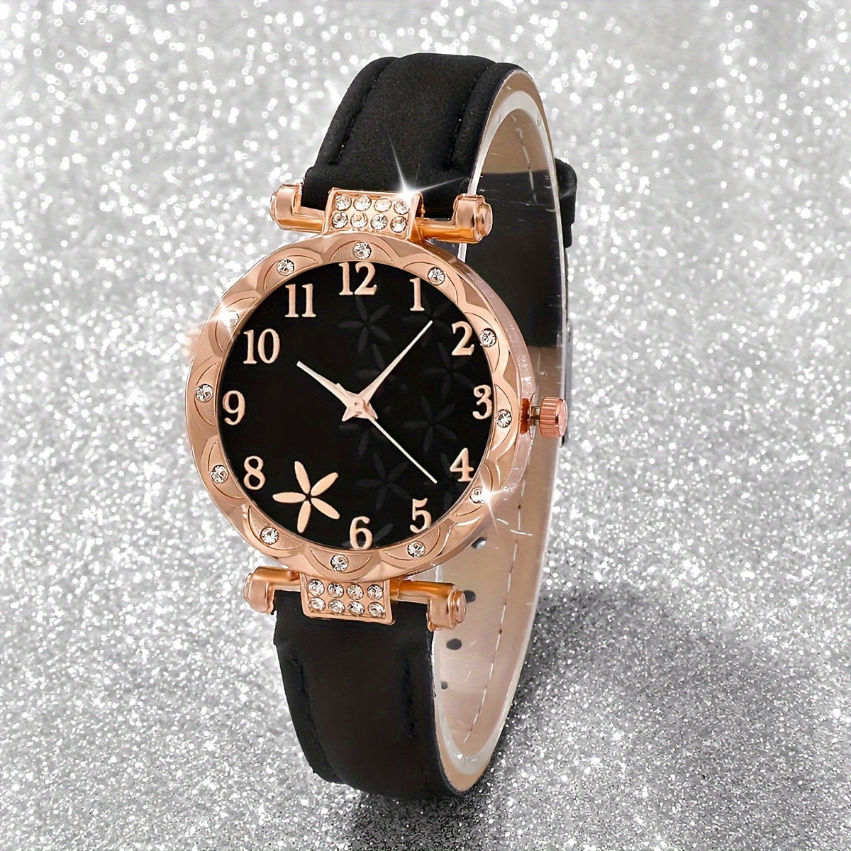 Six Pieces Women's Quartz Watches with PU Leather Straps and Zinc Alloy Dial and Bracelet