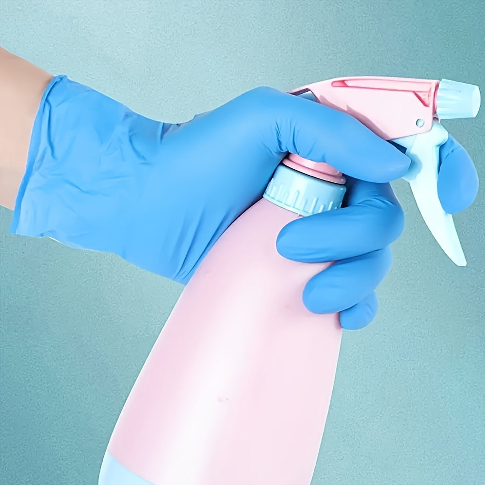 Ko'k Nitril bir foydalanish uchun qo'lqoplar, kukunsiz, latekssiz, uy tozalash uchun, 2-100 dona