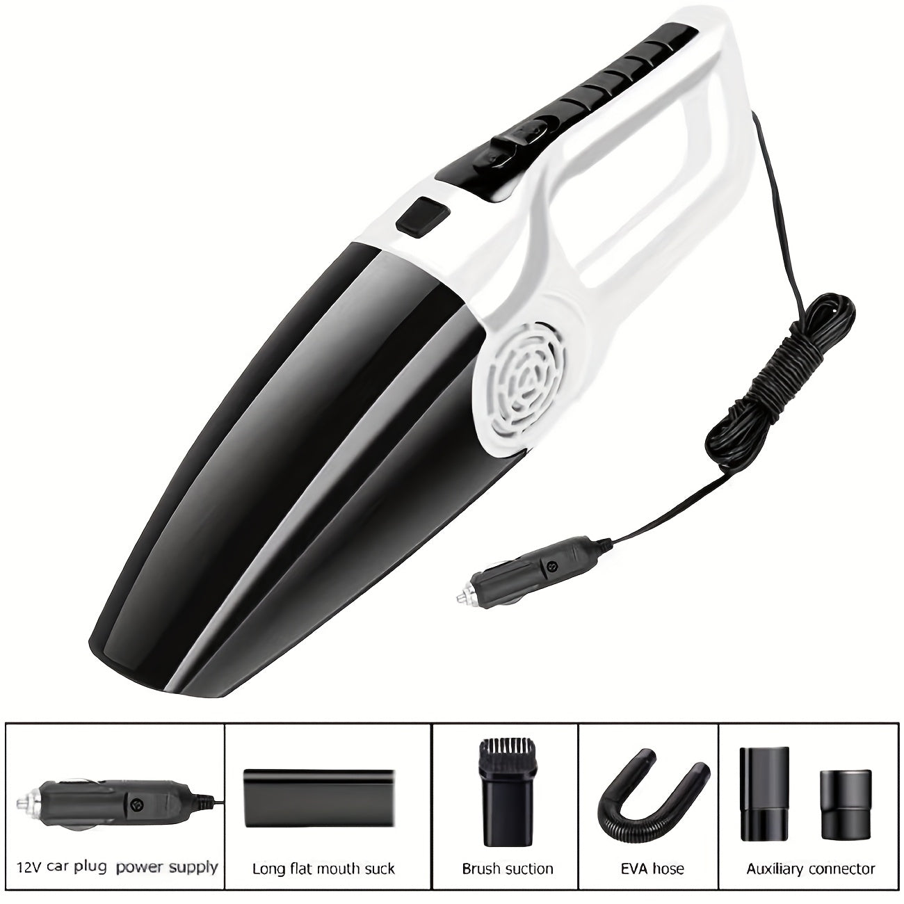 Car Vacuum Cleaner Mini 12V Corded Strong Suction for Small Cars