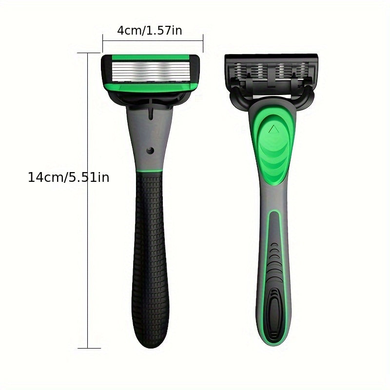 7-Blade Silicone Handle Razor with Stainless Steel Chrome Blades for Shaving Kit