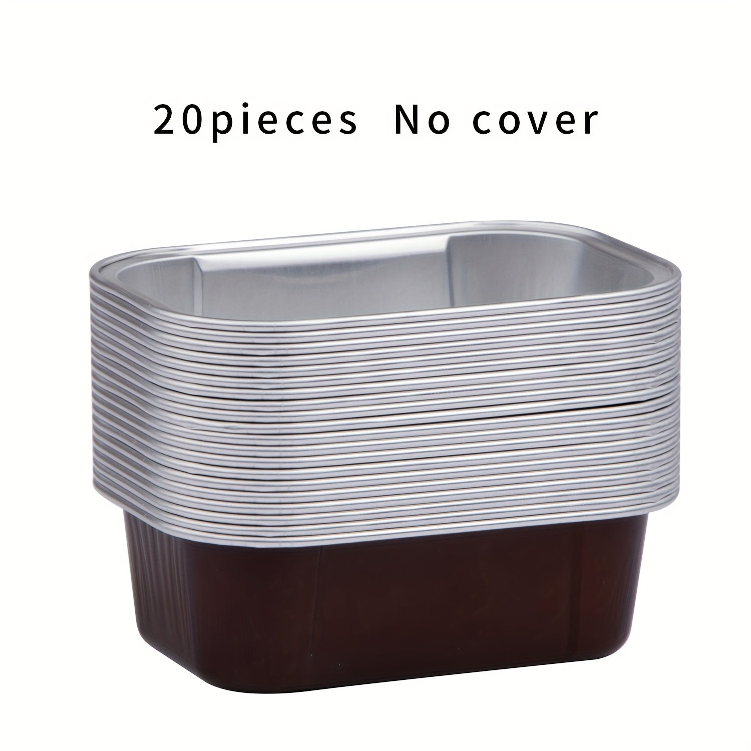 Pack de 20 copas mini cuadradas de aluminio coloridas para postres de 10.92x7.11 cm con tapas