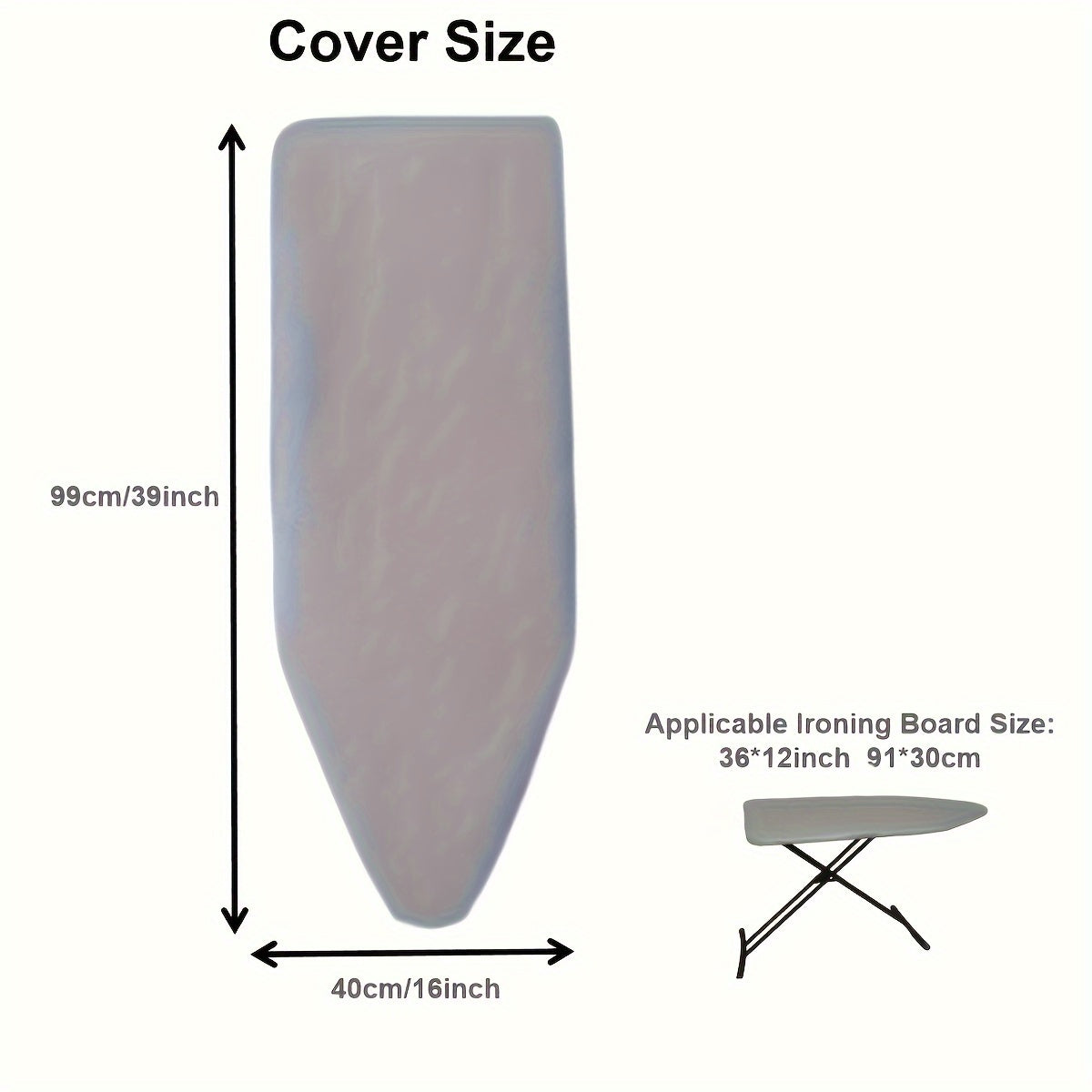 Premium Thickened Ironing Board Cover with Heat-Reflective Surface, Universal Fit