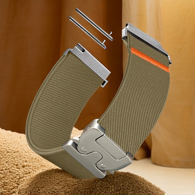 Adjustable Polyamide Watch Band Breathable Elastic Loop Strap with Parachute Buckle for Smartwatches
