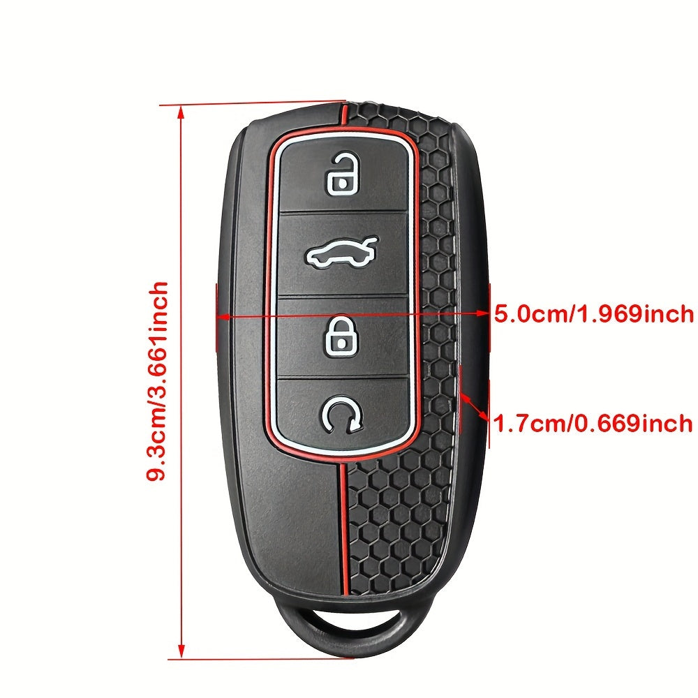 Universal Silicone Car Key Cover Remote Shell for SUV, Black