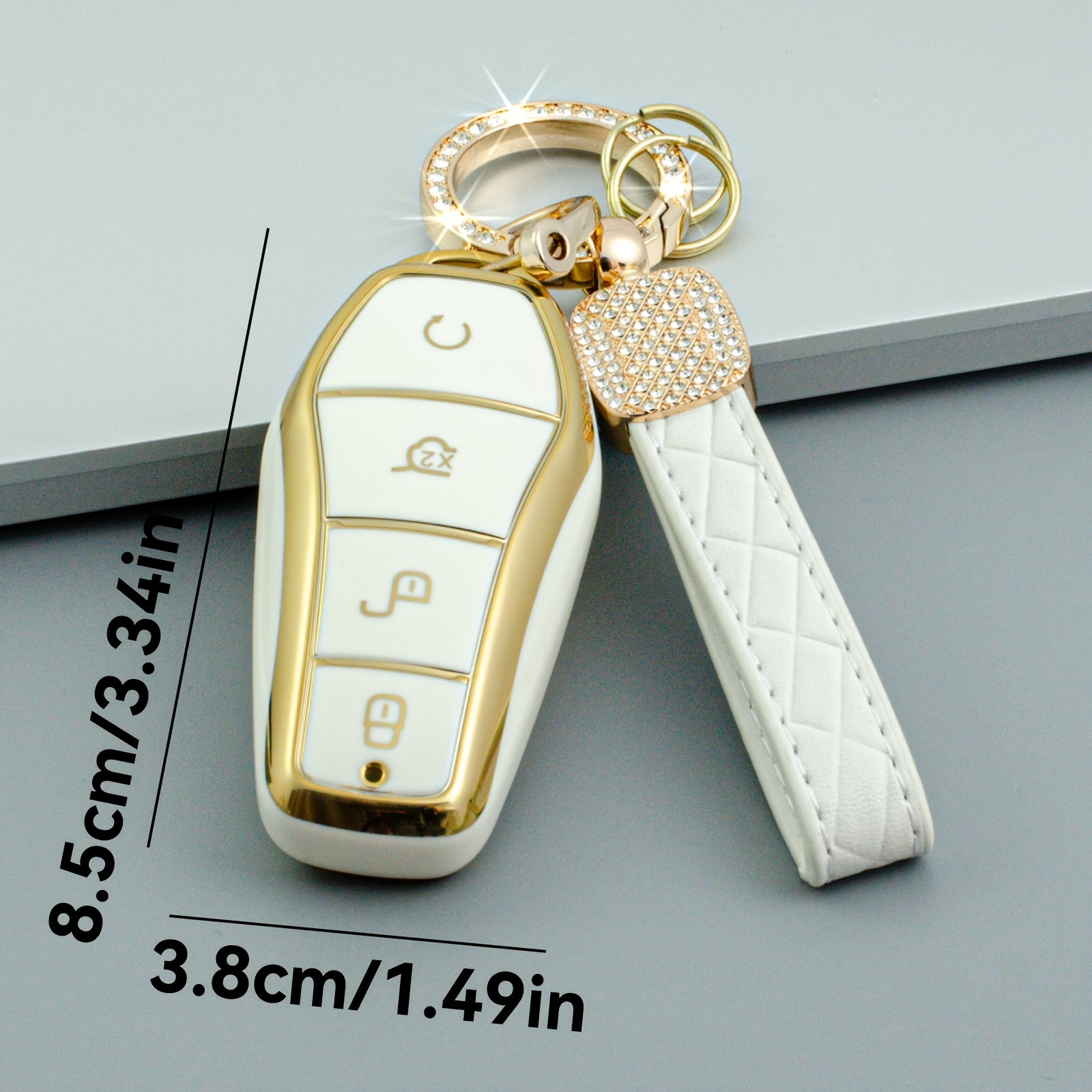 Universal TPU Key Fob Cover With Keychain for EV Car Remote