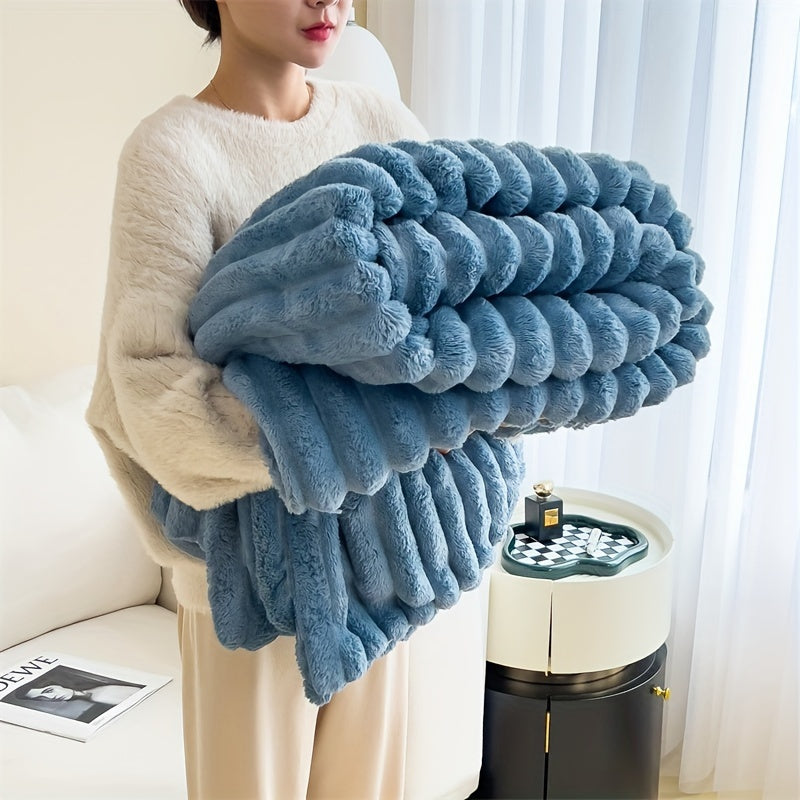 Faux Fur Throw Blanket 100x150cm Soft Warm Cozy for Sofa Bed Travel