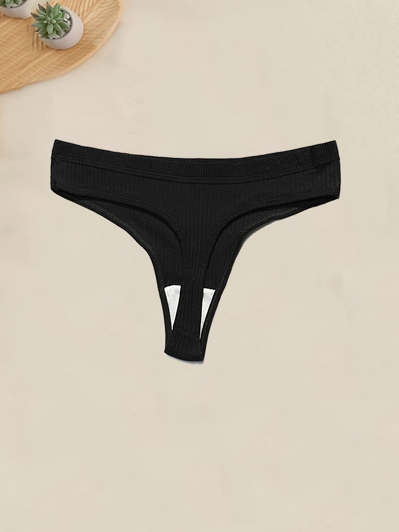 Women's Lingerie Thongs Set in Solid Colors with Seductive Style