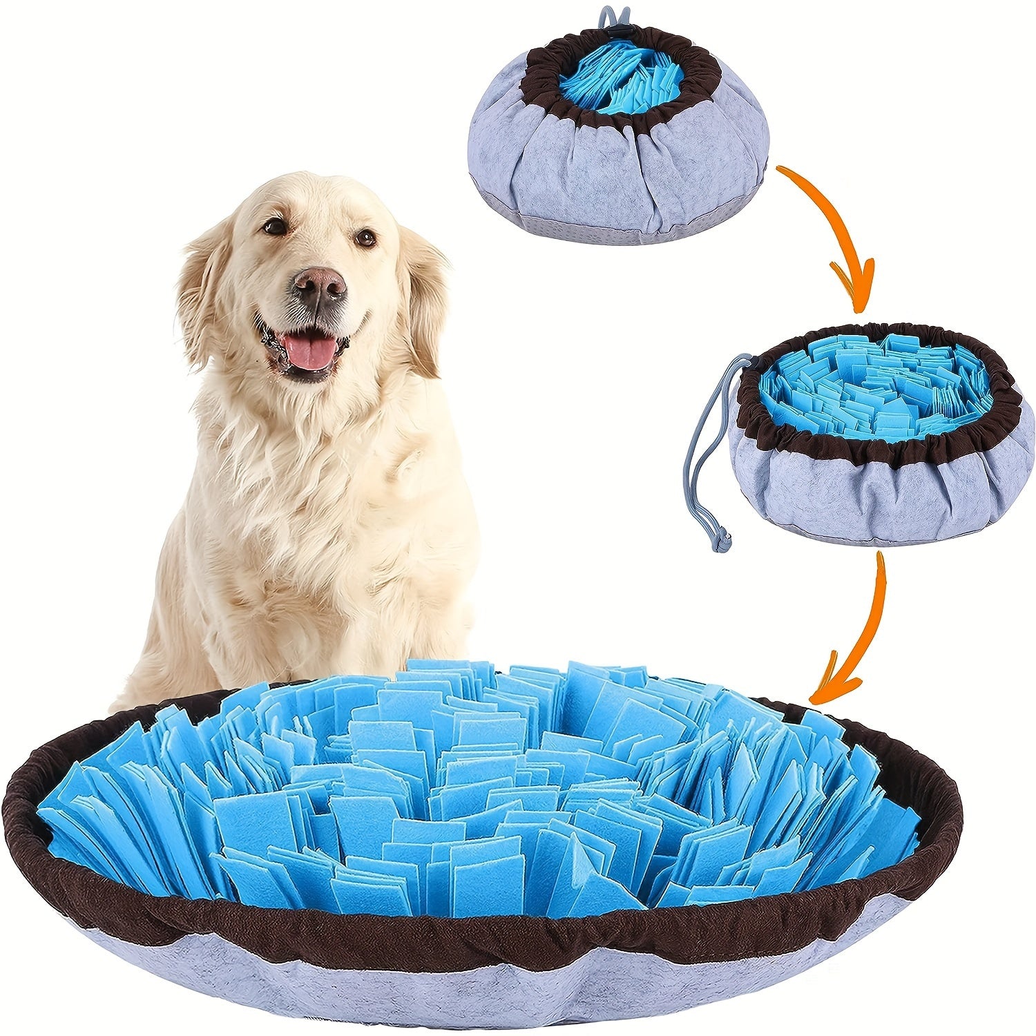Round Dog Sniffing Puzzle Toy Hide Treats Natural Foraging Stimulating