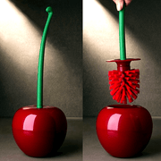 Cherry Toilet Brush with Long Handle and Soft Bristles for Bathroom Cleaning