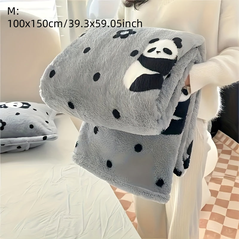Soft Warm Panda Velvet Throw Blanket for Sofa Travel Office Naps