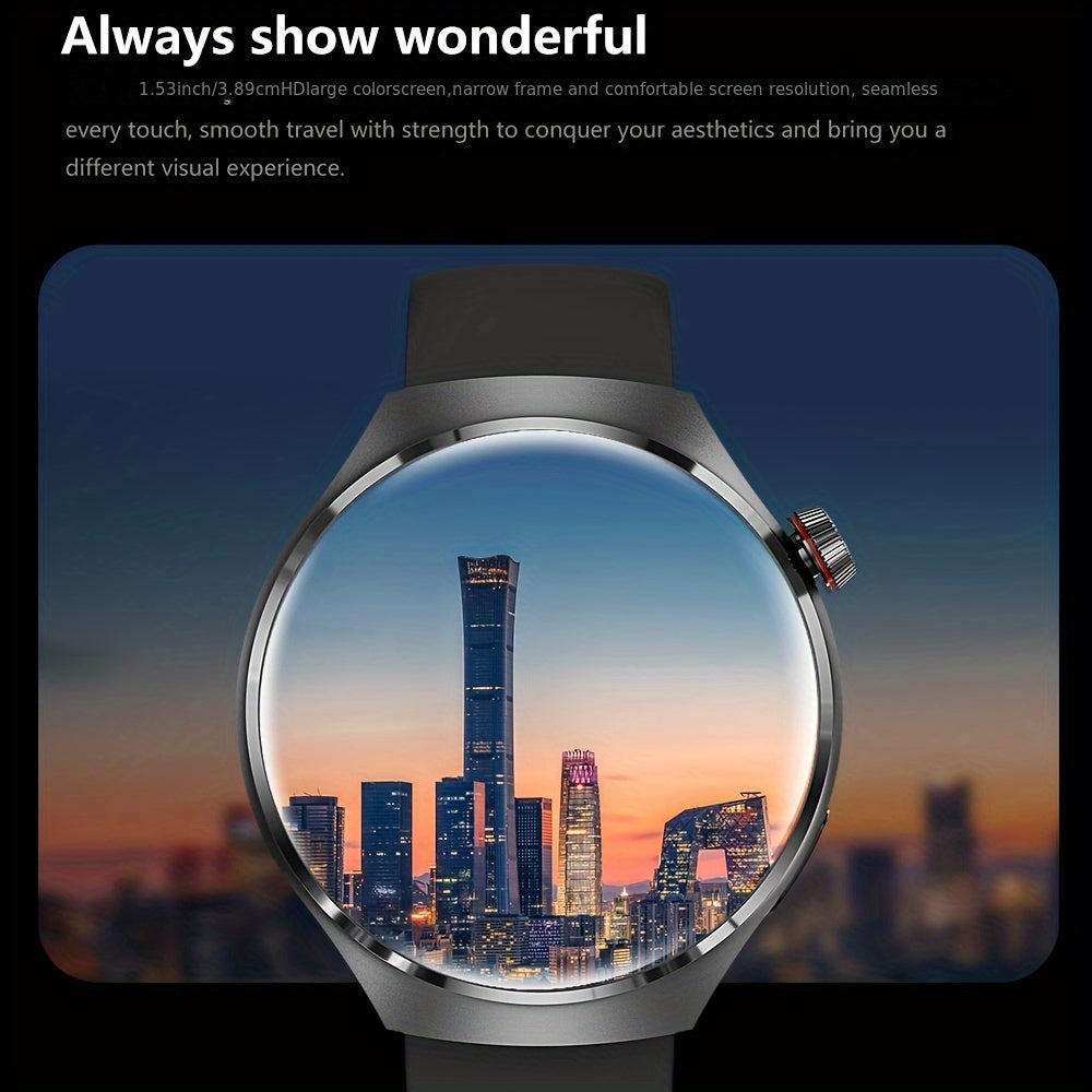 Men's Smart Watch 4 PRO 1.53-Inch AMOLED Display Wireless Call Multi Sport