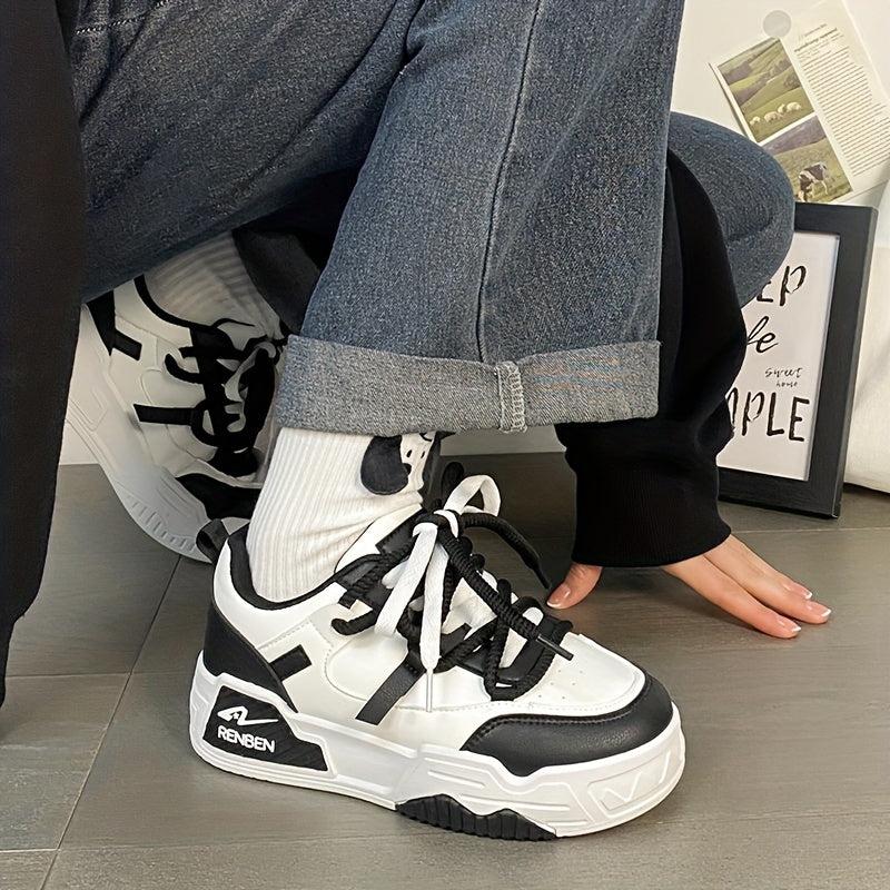 Women's Casual Campus-Style Sneakers Lightweight Mesh Low Top Lace-Up Shoes