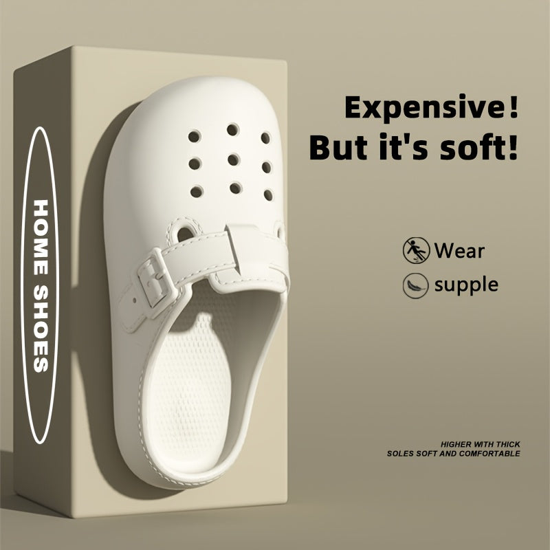 Ladies Beach Shoes Solid Color Casual Closed Toe Flat EVA Shoes