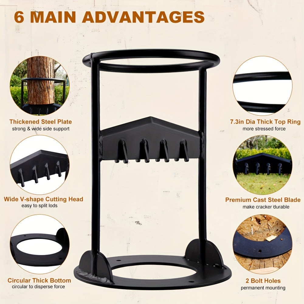 Portable Manual Wood Splitter Cast Iron Firewood Camping BBQ Outdoor Use