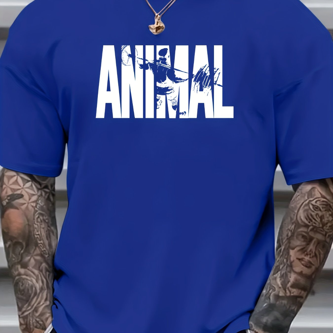 Men's Plus Size Polyester Graphic Print T-Shirt Crew Neck Streetwear All-Season