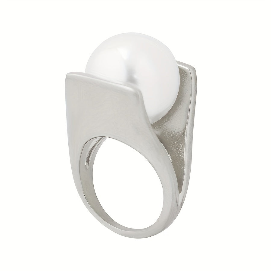 Women's Geometric Silver Ring for Fashionable European and American Style