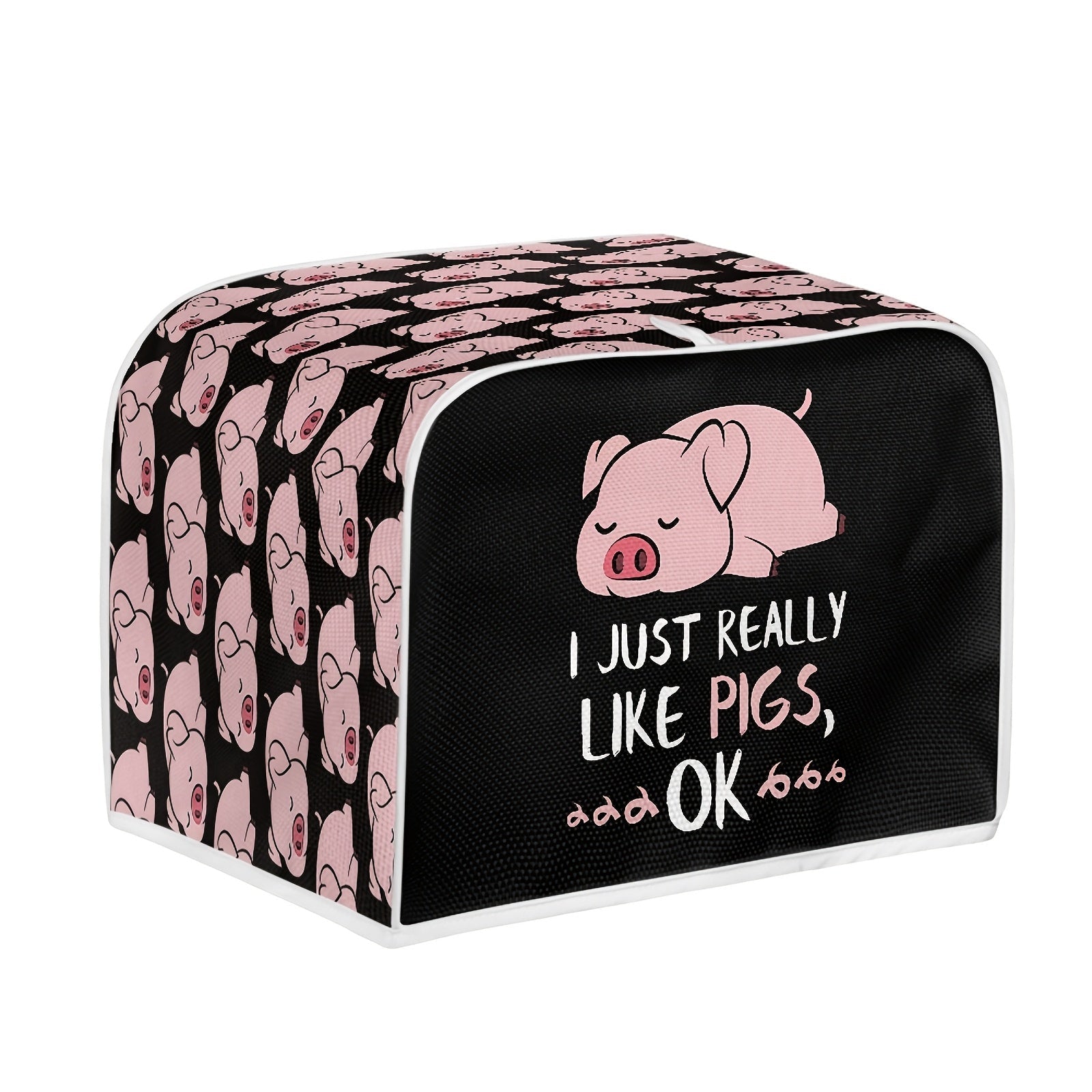 Pig Print Toaster Cover Dustproof Anti-Fingerprint Oil-Resistant Washable Kitchen Protector