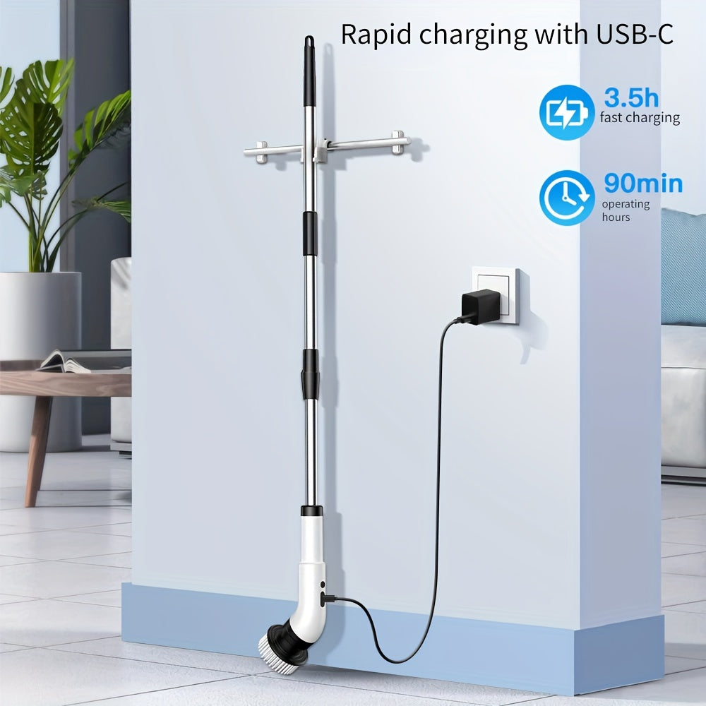 Ko'p funksiyali elektr tozalash cho'tkasi - USB orqali qulay zaryadlanadigan, pol, devor, ochiq joylar va hammomlarni tozalash uchun ajoyib