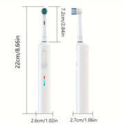 Electric Toothbrush for Adults with 3D Rotating Head 4 Soft Brush Heads Waterproof Rechargeable