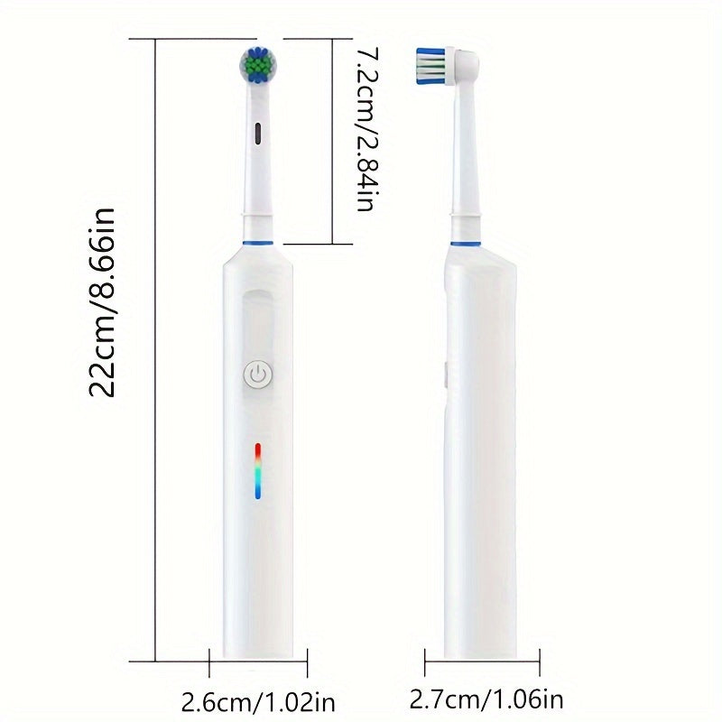 Electric Toothbrush for Adults with 3D Rotating Head 4 Soft Brush Heads Waterproof Rechargeable