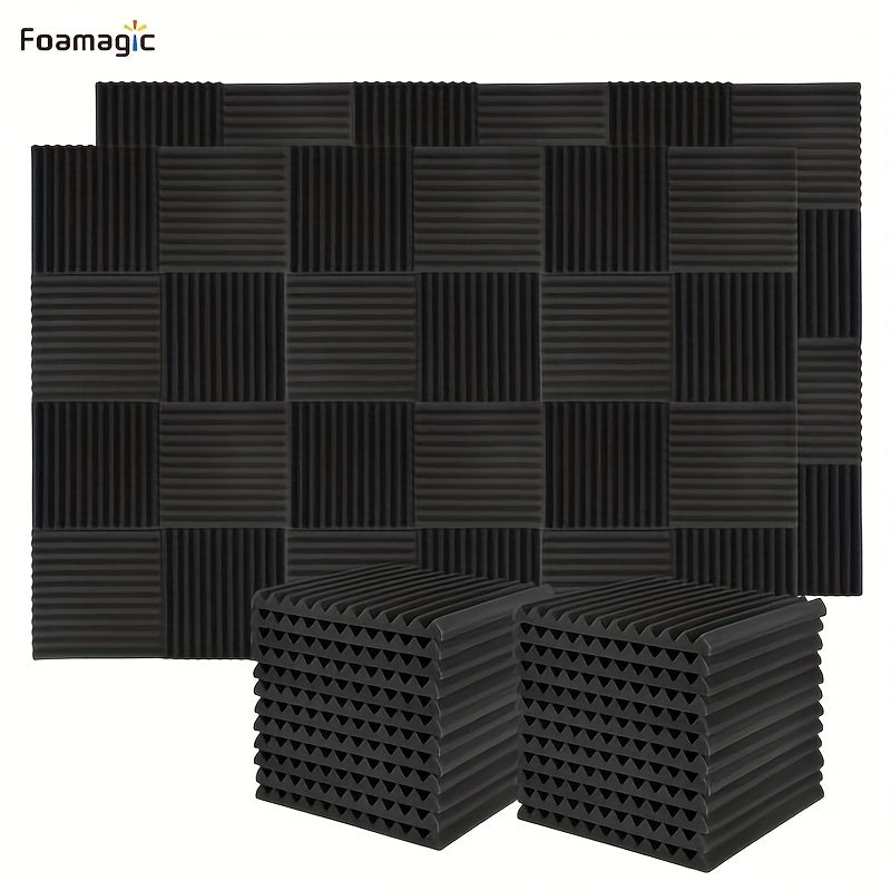 50 Pack Acoustic Foam Wall Panels Wedge Soundproofing Panels 2.54cm x 30.48cm