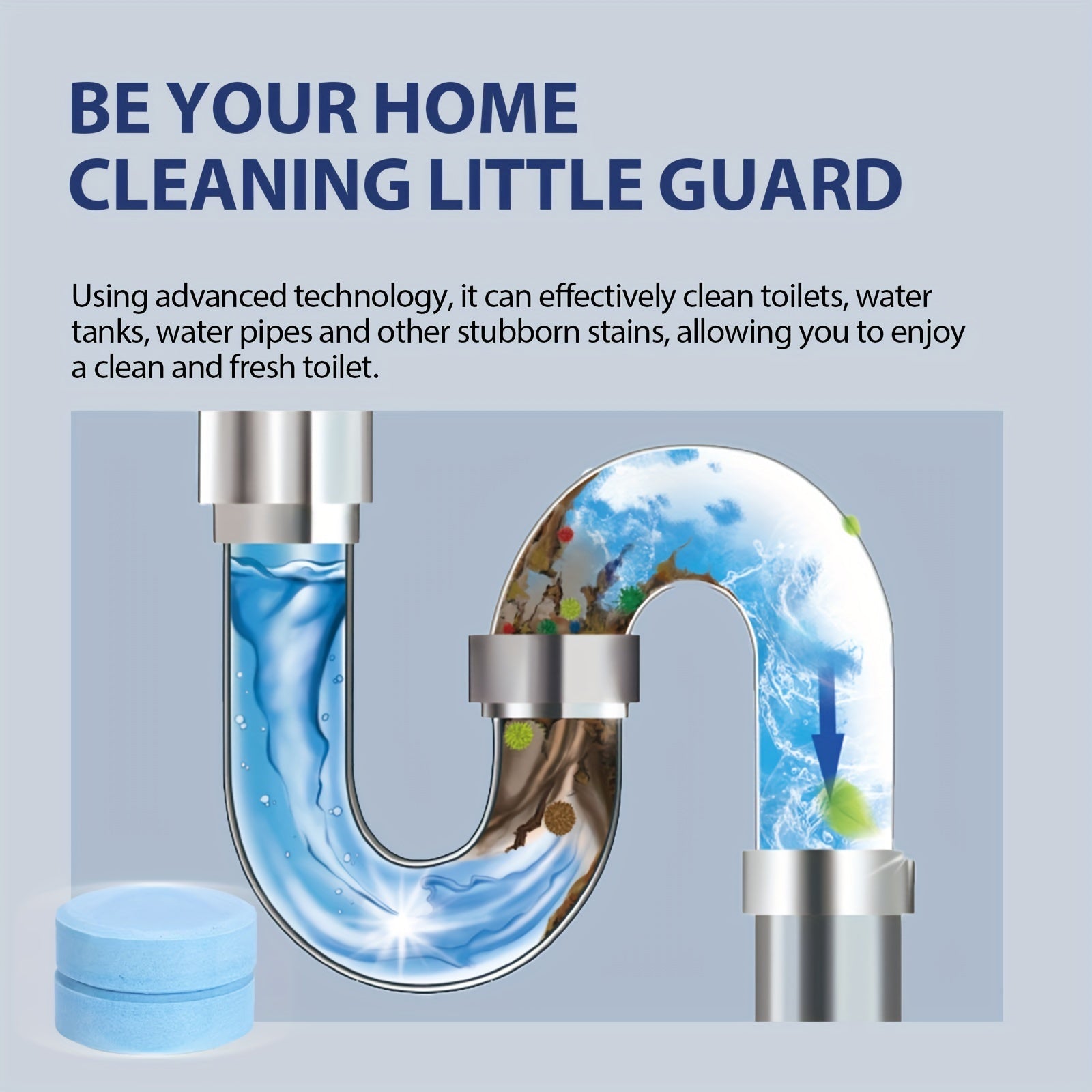 12 Pack Automatic Toilet Bowl Cleaner Tablets Descaling Deodorizer Deep Cleaning