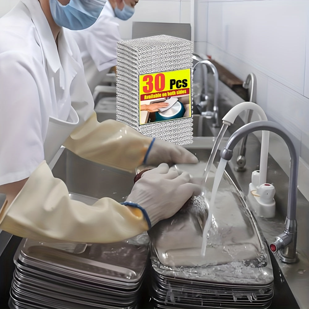 Reusable Microfiber Metal Wire Cloth for Heavy-Duty Cleaning of Surfaces Sink Cookware