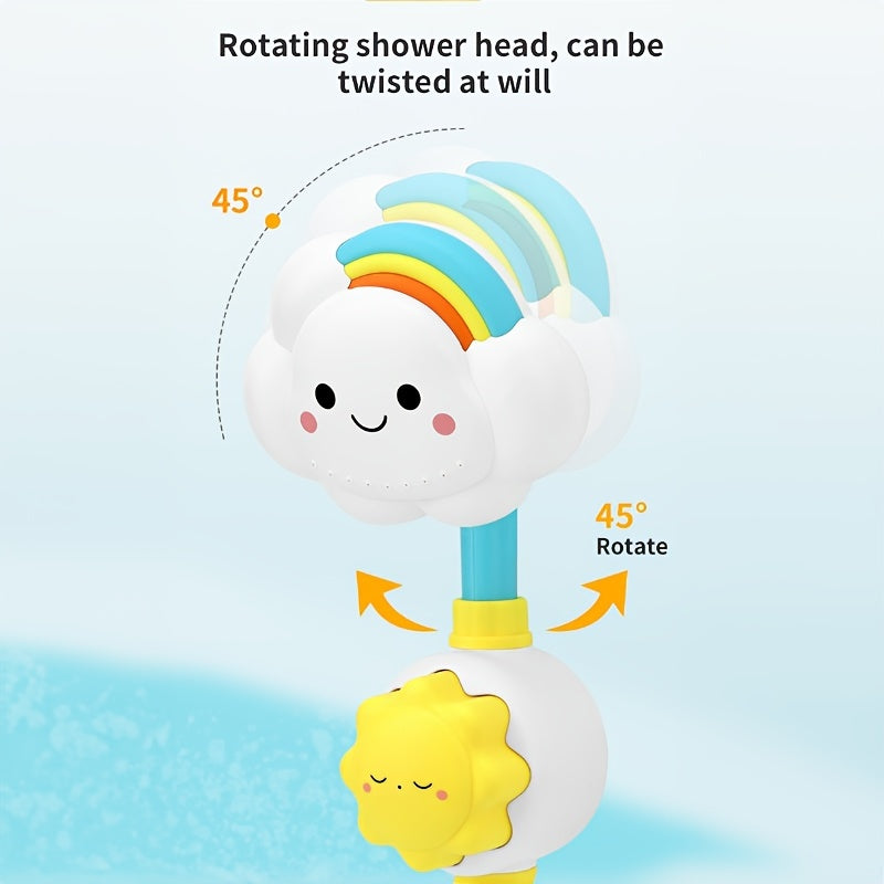 Children's Bath Toy Water Spraying Clouds and Flowers Plastic Shower Play