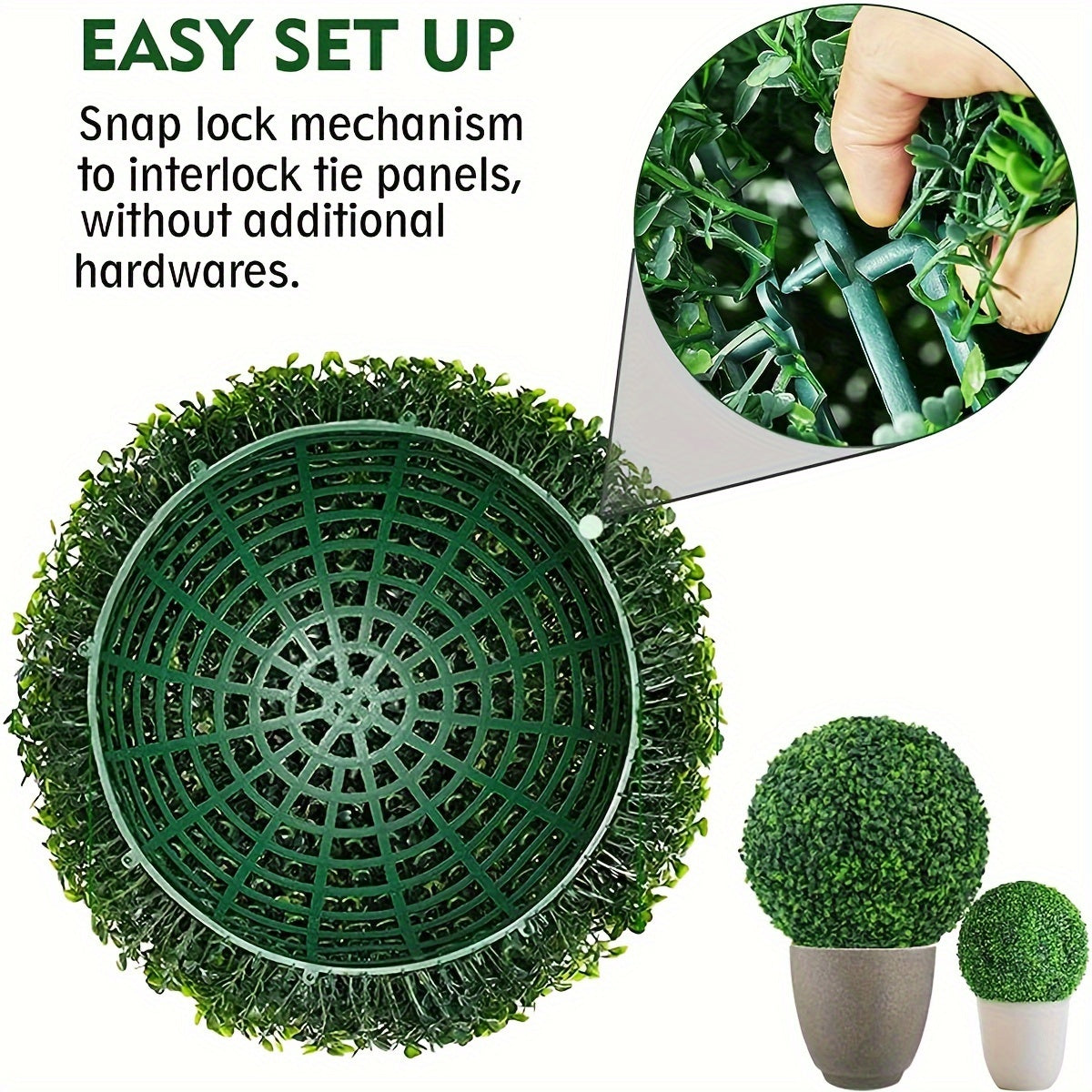 Artificial Plant Set of 2 Boxwood Topiary Balls UV Protected for Outdoor Indoor Decor