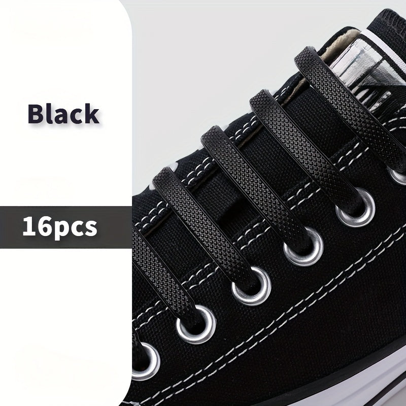 Unisex Elastic Silicone No-Tie Shoelaces for Sneakers and Casual Shoes