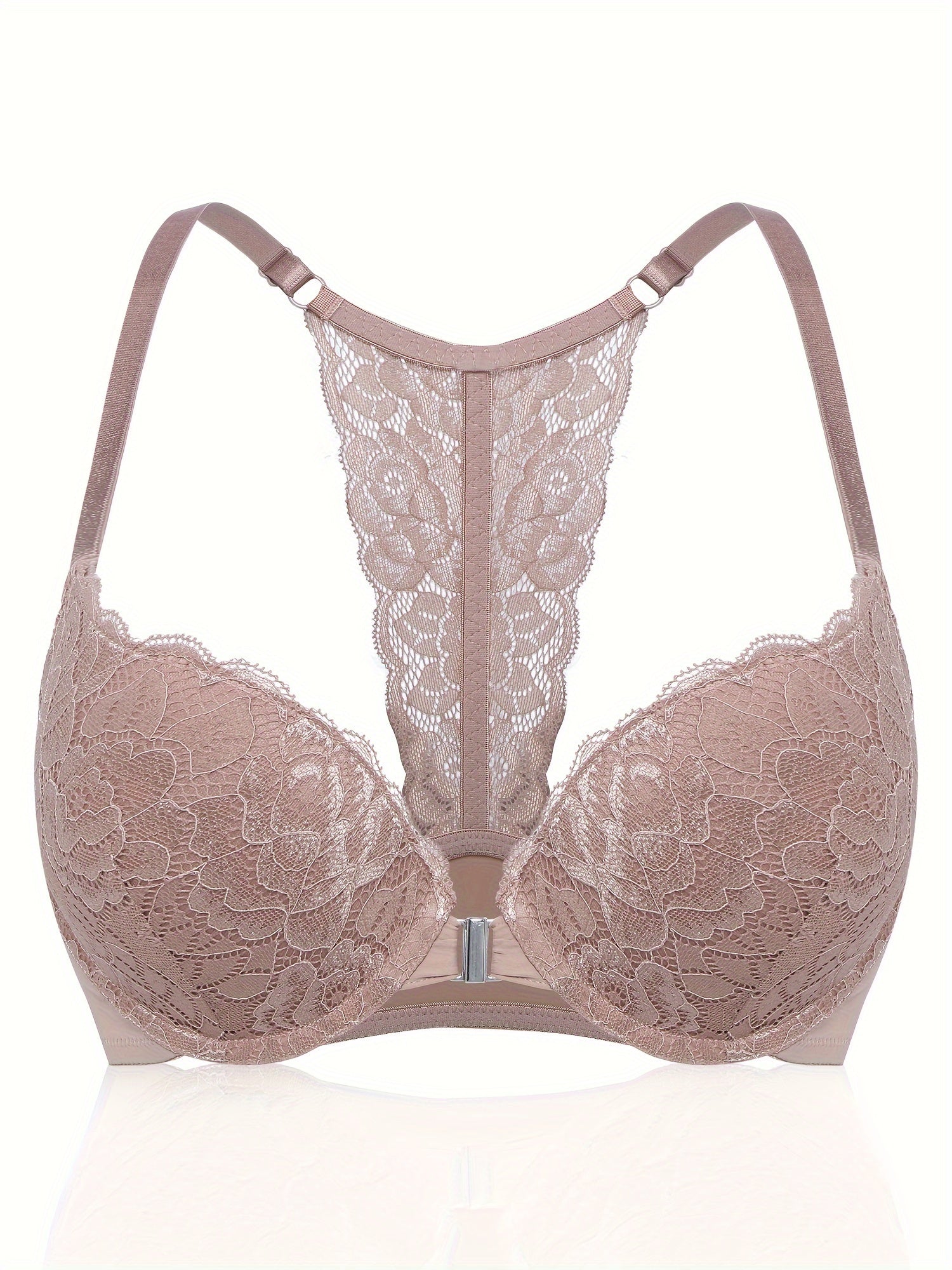 Women's Floral Lace Underwire Bra Seamless Push-Up Lingerie