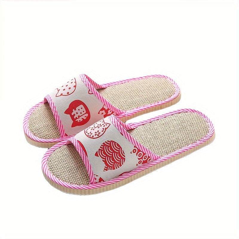 Unisex Linen Disposable Slippers for Guests Indoor Breathable Comfort